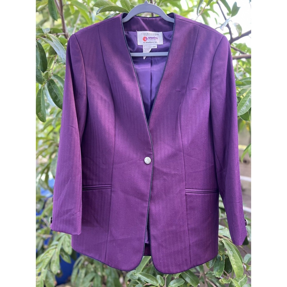 Vintage Hawaiian Airlines‎ Purple Blazer Jacket Wool Flight Attendant Uniform